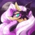 Size: 2048x2048 | Tagged: safe, artist:rad_parrot, fluttershy, bat, bat pony, pony, eternal night au (janegumball), g4, bat ponified, ear fluff, fangs, female, flutterbat, full moon, helmet, mare, moon, nightmare fluttershy, nightmarified, race swap, slit pupils, solo