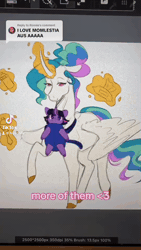 Size: 540x960 | Tagged: safe, artist:hiyacolly, princess celestia, twilight sparkle, alicorn, pony, unicorn, alternate universe, animated, baby carrier, cape, clothes, curved horn, dress, duo, ear piercing, earring, female, filly, foal, headdress, horn, horn jewelry, jewelry, magic, mare, momlestia, parent:princess celestia, piercing, simple background, sound, telekinesis, unicorn twilight, webm, white background