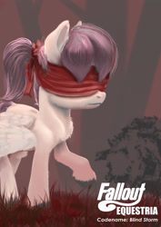 Size: 2480x3508 | Tagged: safe, artist:skribbler84, oc, oc only, pegasus, pony, fallout equestria, blindfold, fanfic, fanfic art, fanfic cover, female, mare, solo
