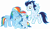 Size: 3812x2235 | Tagged: safe, artist:soarindasher10, rainbow dash, soarin', oc, oc:ragtag, oc:shooting star, pegasus, pony, g4, female, filly, foal, hug, male, mare, offspring, parent:rainbow dash, parent:soarin', parents:soarindash, ship:soarindash, shipping, siblings, simple background, stallion, straight, transparent background, twins