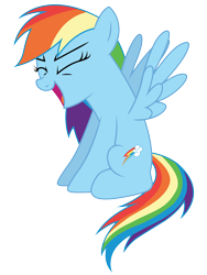 Size: 5344x7117 | Tagged: safe, artist:mlptmntfan2000, rainbow dash, pegasus, pony, g4, absurd resolution, cute, dashabetes, eyes closed, female, mare, open mouth, simple background, sitting, solo, spread wings, transparent background, vector, wings