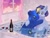 Size: 1433x1101 | Tagged: safe, artist:arllistar, princess luna, oc, alicorn, pegasus, pony, g4, alcohol, bathing together, bathtub, bottle, candle, canon x oc, cloud, cuddling, female, glass, hug, mare, rose petals, shipping, sunset, tiled background, unshorn fetlocks, water, window, wine, wine bottle, wine glass
