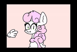 Size: 600x405 | Tagged: safe, artist:sweetsterty, sweetie belle, pony, unicorn, animated, cheek fluff, chest fluff, cute, eye shimmer, female, filly, foal, gif, hand, head pat, horn, pat, petting, tail, tail wag