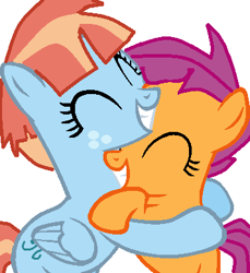Size: 356x389 | Tagged: artist needed, safe, anonymous artist, artist:warriorcatsbluestar1, scootaloo, windy whistles, pegasus, pony, ^^, adopted, adopted daughter, adopted offspring, alternate hairstyle, base used, cute, cutealoo, daaaaaaaaaaaw, dialogue in the description, duo, eyes closed, female, filly, foal, freckles, grin, happy, headcanon, headcanon in the description, hug, mare, mother and child, mother and daughter, scootadoption, scootalove, smiling, sweet dreams fuel, this will end in kisses, wholesome, windybetes