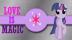 Size: 1920x1080 | Tagged: safe, artist:barrfind, artist:moongazeponies, twilight sparkle, pony, unicorn, g4, female, looking at you, mare, raised hoof, smiling, smiling at you, unicorn twilight, wallpaper