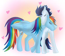 Size: 2569x2235 | Tagged: safe, rainbow dash, soarin', pegasus, pony, female, male, mare, romantic, ship:soarindash, shipping, stallion, straight