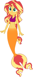 Size: 722x1692 | Tagged: safe, artist:invisibleink, artist:tylerajohnson352, sunset shimmer, mermaid, equestria girls, g4, bare shoulders, fish tail, mermaid tail, mermaidized, simple background, sleeveless, solo, species swap, tail, transparent background