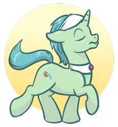 Size: 535x576 | Tagged: safe, artist:haretrinity, birch bucket, pony, unicorn, g4, eyes closed, headband, horn, male, simple background, spa pony, stallion, transparent background