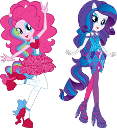 Size: 8884x9678 | Tagged: artist needed, safe, pinkie pie, rarity, equestria girls, g4, my little pony equestria girls: rainbow rocks, simple background, transparent background, vector