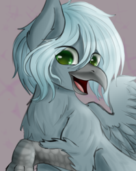 Size: 892x1118 | Tagged: safe, artist:sheru, oc, oc only, griffon, beak, bust, griffon oc, open beak, open mouth, portrait, solo