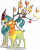 Size: 4531x5662 | Tagged: safe, artist:dragonchaser123, edit, vector edit, rain shine, the great seedling, dryad, elk, kirin, g4, going to seed, sounds of silence, absurd resolution, branches for antlers, cloven hooves, crack shipping, creature, eyes closed, female, interspecies, leonine tail, male, raised hoof, ship:shinling, shipping, simple background, smiling, straight, tail, transparent background, vector