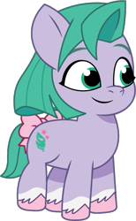 Size: 407x659 | Tagged: safe, artist:prixy05, seashell (g5), earth pony, pony, g5, my little pony: tell your tale, bow, female, filly, foal, mare, pippsqueaks, simple background, solo, tail, tail bow, transparent background, vector