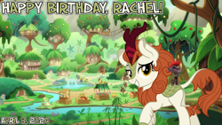 Size: 2064x1162 | Tagged: safe, artist:jhayarr23, artist:not-yet-a-brony, autumn blaze, kirin, g4, sounds of silence, 2024, april, birthday, duo, female, kirin village, queen barb, rachel bloom, trolls, trolls world tour, voice actor joke, youtube link in the description