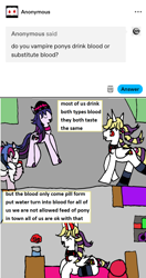 Size: 986x1871 | Tagged: safe, artist:ask-luciavampire, oc, pony, undead, vampire, vampony, blood pill, tumblr