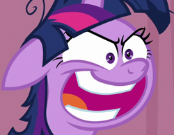 Size: 904x705 | Tagged: safe, screencap, twilight sparkle, alicorn, pony, a trivial pursuit, g4, season 9, close-up, crazy face, cropped, faic, female, floppy ears, mare, messy mane, obsessed, open mouth, pinpoint eyes, solo, talking, teeth, trivia trot, twilight snapple, twilight sparkle (alicorn), twilight sparkle is best facemaker, twilighting, twilynanas, wide mouth