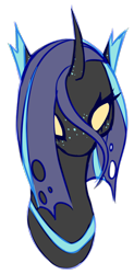 Size: 530x1074 | Tagged: safe, artist:amiicommissions, oc, oc only, oc:cookie, changeling, bust, ear freckles, female, freckles, portrait, purple changeling, simple background, solo, transparent background