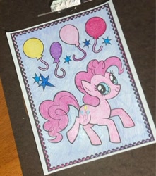 Size: 682x773 | Tagged: safe, artist:lullapiies, pinkie pie, earth pony, pony, g4, coloring page, solo, traditional art