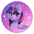 Size: 1082x1073 | Tagged: safe, artist:arllistar, twilight sparkle, alicorn, pony, g4, bust, circle background, ear fluff, female, gradient background, looking at you, mare, open mouth, open smile, smiling, solo, twilight sparkle (alicorn)
