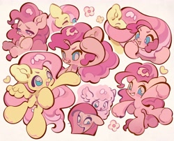 Size: 5200x4200 | Tagged: safe, artist:yanyannonoz, fluttershy, pinkie pie, oc, oc:fluffle puff, earth pony, pegasus, pony, g4, blushing, cute, duo, female, flower, heart, mare, open mouth, pinkamena diane pie, simple background, smiling, sweat, teary eyes, tongue out, white background