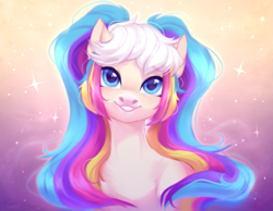 Size: 2533x1964 | Tagged: safe, artist:sparkling_light, oc, pony, bust, female, smiling, solo