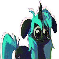 Size: 512x512 | Tagged: safe, artist:rvsd, artist:ybkathan, oc, oc only, pony, unicorn, crying, horn, simple background, solo, telegram sticker, white background