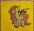 Size: 2855x2599 | Tagged: safe, artist:volk204, bat pony, simple background, solo, traditional art, yellow background