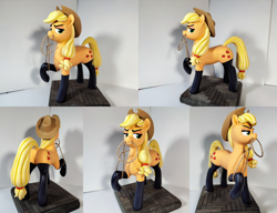 Size: 8000x6144 | Tagged: safe, artist:neo glin, artist:smeevel27, applejack, earth pony, pony, g4, boots, clothes, craft, female, figurine, fireproof boots, latex, mare, photo, rope, sculpture, shoes, socks, solo