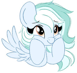 Size: 1310x1243 | Tagged: safe, artist:emberslament, oc, oc only, oc:cotton skies, pegasus, cute, doodle, female, happy, heart, heart eyes, mare, pegasus oc, simple background, spread wings, squishy cheeks, transparent background, wingding eyes, wings