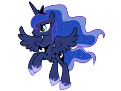 Size: 1024x768 | Tagged: safe, artist:nedemai, princess luna, alicorn, pony, g4, female, flying, frown, glare, mare, serious, simple background, solo, spread wings, vector, white background, wings