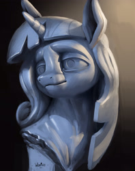 Size: 3054x3852 | Tagged: safe, artist:winpuss, twilight sparkle, pony, unicorn, g4, bust, female, horn, mare, solo, statue