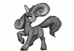 Size: 3852x2650 | Tagged: safe, artist:winpuss, oc, oc only, earth pony, pony, black and white, female, grayscale, mare, monochrome, simple background, white background