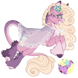 Size: 1000x1000 | Tagged: safe, artist:kazmuun, spring forward, earth pony, pony, blaze (coat marking), chest fluff, clothes, coat markings, colored eartips, colored eyelashes, colored pinnae, concave belly, dappled, dorsal stripe, facial markings, female, flower, flower in hair, freckles, green eyelashes, grin, leaping, leg fluff, leonine tail, looking at you, mare, mismatched hooves, pale belly, see-through, simple background, smiling, snip (coat marking), socks (coat markings), solo, tail, transparent background