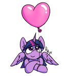 Size: 570x684 | Tagged: safe, artist:ponballoon, twilight sparkle, alicorn, pony, g4, balloon, cute, female, front view, happy, heart, heart balloon, looking up, lying down, mare, simple background, smiling, solo, transparent background, twiabetes, twilight sparkle (alicorn)