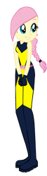 Size: 464x1721 | Tagged: safe, fluttershy, human, equestria girls, g4, alternate hairstyle, secret agent, simple background, solo, transparent background