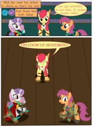 Size: 2700x3713 | Tagged: safe, apple bloom, scootaloo, sweetie belle, comic:bleeding hearts, comic