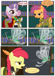 Size: 2700x3713 | Tagged: safe, apple bloom, scootaloo, sweetie belle, breezie, pony, comic:bleeding hearts, g4, comic