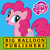 Size: 1024x1024 | Tagged: safe, big balloon, pinkie pie, earth pony, pony, g4, my little pony (big balloon), official, app icon, female, mare, my little pony logo, open mouth, open smile, smiling, solo, tail