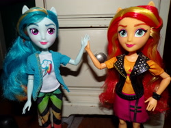 Size: 4608x3456 | Tagged: safe, rainbow dash, sunset shimmer, equestria girls, g4, doll, duo, photo, toy