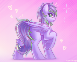 Size: 2500x2000 | Tagged: safe, artist:adagiostring, oc, oc only, pegasus, pony, butt, commission, cute, female, full body, looking at you, pegasus oc, plot, smiling, smiling at you, solo, standing