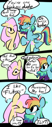 Size: 841x2048 | Tagged: safe, artist:captainzigo, fluttershy, rainbow dash, pegasus, pony, g4, boop, comic, dialogue, duo, eyes closed, female, floppy ears, grin, lesbian, mare, nose wrinkle, noseboop, ship:flutterdash, shipping, smiling