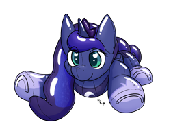 Size: 1600x1200 | Tagged: safe, alternate version, artist:ponballoon, princess luna, alicorn, inflatable pony, pooltoy pony, g4, female, heart, heart eyes, inflatable, inflatable toy, lying down, pool toy, shiny, simple background, solo, transparent background, wingding eyes