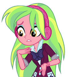 Size: 1134x1294 | Tagged: safe, edit, edited screencap, screencap, lemon zest, human, equestria girls, equestria girls specials, g4, my little pony equestria girls: dance magic, background removed, looking down, png, shadowbolts, simple background, solo, transparent background, worried