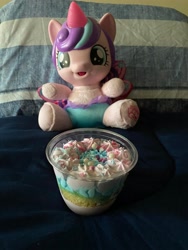 Size: 3024x4032 | Tagged: safe, photographer:buceps, princess flurry heart, g4, cute, flurrybetes, food, merchandise, parfait, unicorn food