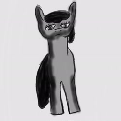 Size: 2048x2048 | Tagged: safe, artist:anythingpony, bon bon, sweetie drops, earth pony, pony, g4, creepy, digital art, female, ibispaint x, mare, solo, thousand yard stare