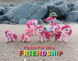 Size: 1007x794 | Tagged: safe, artist:dingopatagonico, screencap, pinkie pie, earth pony, g4, clone, friendship, mortal kombat, multeity, party cannon, photo, pinkie clone, too much pink energy is dangerous