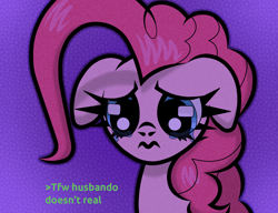 Size: 1300x1000 | Tagged: safe, artist:scandianon, pinkie pie, earth pony, pony, g4, female, floppy ears, looking down, mare, sad, solo, teary eyes, wavy mouth