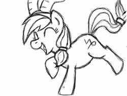 Size: 1024x768 | Tagged: safe, artist:thebrokencog, capricorn (g4), earth pony, pony, g4, capricorn, female, horns, mare, monochrome, ponyscopes, simple background, sketch, solo, white background