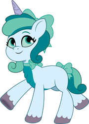 Size: 818x1136 | Tagged: safe, artist:prixy05, oc, oc only, oc:prixy, pony, unicorn, g5, my little pony: tell your tale, bow, female, hair bow, horn, mare, neck bow, simple background, solo, tail, tail bow, white background