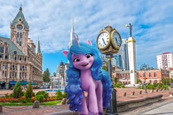 Size: 900x600 | Tagged: safe, izzy moonbow, pony, unicorn, g5, batumi, georgia (country), horn, irl, photo, ponies in real life, solo, stock render