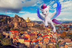 Size: 1200x800 | Tagged: safe, zipp storm, pegasus, pony, g5, georgia (country), irl, photo, ponies in real life, solo, tbilisi